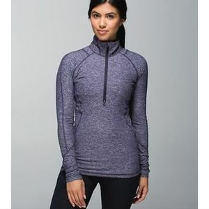 Lululemon Race Your Pace 1/2 Zip Heathered Black Grape 6